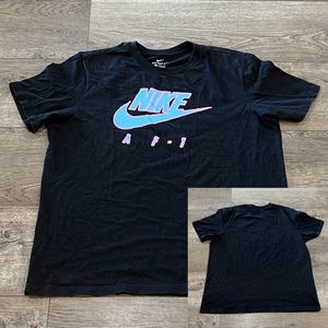 Vintage Nike Air Force 1 AF1 T-Shirt Black Blue Pink Size Adult XL